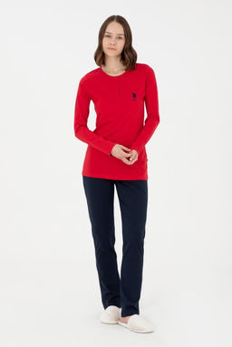 Женский красный пижамный комплект Неожиданная скидка в корзине - U.s. polo assn фото 4