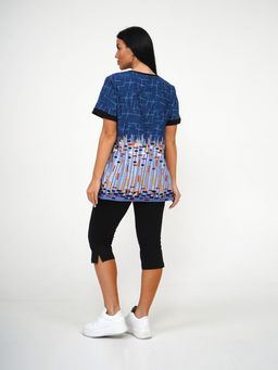 Костюм женский, цвет черный голубой