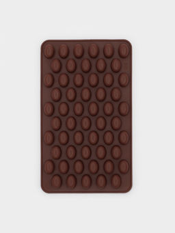 Форма для мармелада Доляна Кофейные бобы, силикон, 18.5?11?1 см, 55 ячеек (1.6?1.2 см), коричневая  фото 2