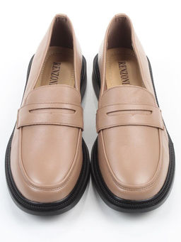 03-DYL123-2 DK. BEIGE Лоферы женские (натуральная кожа)