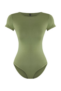 TRENDYOLMILLA Lacivert Fitted/Vucuda oturan K?sa Kol Esnek C?tc?tl? Orme Body TWOSS24BD00034  фото 5