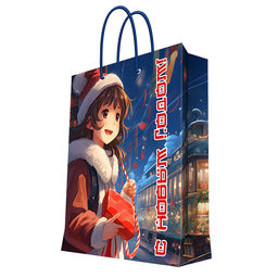 Бумажный пакет для сувенирной продукции с ламинацией, с шириной основания 33 cм.