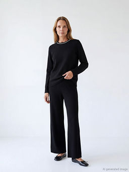 Beli Lastikli Geni? Pa?a Kad?n Triko Pantolon