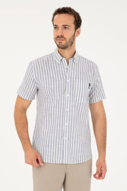 U. S. Polo Assn / Мужская темно-синяя рубашка с коротким рукавом