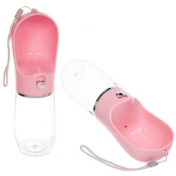 Поилка портативная прогулочная с кнопкой "ЛЮБИМЫЙ БРО", цвет розовый, 380мл (коробка)