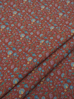 Хлопколен Чудный вьюнок цв.коричнево-красный, ш.1.5м, лен-20%, хлопок-80%, 170гр/м.кв - Купава фото 7