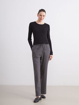 Beli Lastikli Desenli Kad?n Pantolon