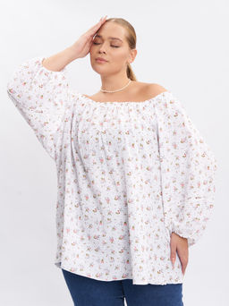 Блузка из муслина с кружевом BL09401FLW02 - Артесса фото 8