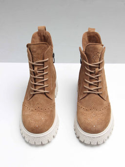 Ботинки 338.1541be. светло-коричневый замша/Шерсть