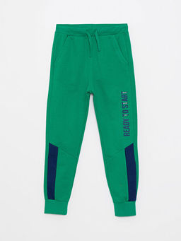 Beli Lastikli Bask?l? Erkek ?ocuk Jogger E?ofman Alt?