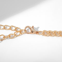 Чокер Цепь ромб, цвет белый в золоте, 32см - Queen fair фото 3