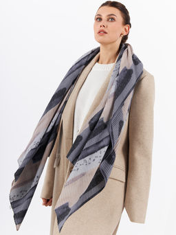 Большой, мягкий, тонкий и очень нежный двусторонний палантин с рисунком - Tantino фото 2