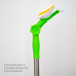 Окномойка с телескопической стальной ручкой и сгоном Доляна, 2564(93) см, микрофибра  фото 5