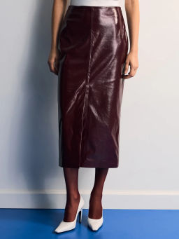 Юбка миди из искусственной кожи / Zarina