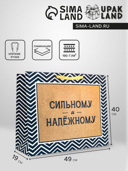 Пакет подарочный горизонтальный Действуй, 49?40?19 см