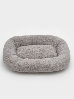 Лежанка для собак и кошек Уют, мягкий мех, 45 х 35 х 11 см, серая - Пижон фото 8
