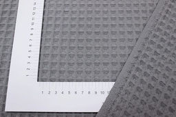 Вафельное премиум-полотно Бохо цв.серый с зеленым оттенком, ш.1.72м, хлопок-100%, 230гр/м.кв - Купава фото 3