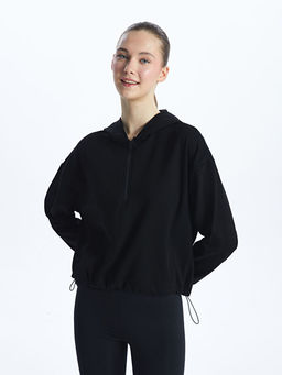 D?z Uzun Kollu Oversize Kad?n Hoodie
