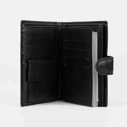 Портмоне мужское на кнопке, 3 в 1, для автодокументов и паспорта, 2 отдела, для карт, для монет, цвет чёрный - Simaland фото 3