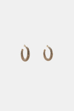 RHINESTONE HOOP EARRINGS - Zara фото 4