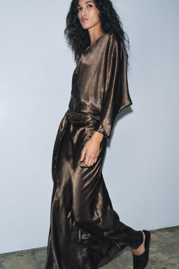 ZW COLLECTION SATIN WRAP DRESS - Zara фото 3