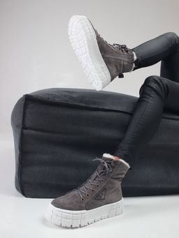 Ботинки 216.212131w. серый замок замша/Байка