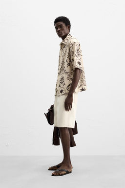TEXTURED SHIRT WITH PRINT - Zara фото 4