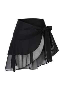 Siyah Orme Mesh Detayl? F?rf?rl? Plaj Pareo TBESS26PR00004