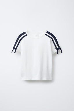 T-SHIRT WITH BOW STRIPES - Zara фото 2