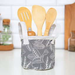 Корзинка текстильная Этель. Прозрачные листья, 12?14 см