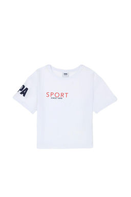 Футболка для девочек U.S. Polo Assn с круглым вырезом белая  фото 2