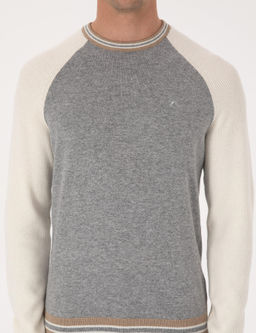 A__k Gri Slim Fit Kazak