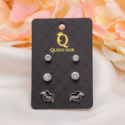 Пусеты 3 пары Сердце ангел, цвет МИКС - Queen fair фото 6