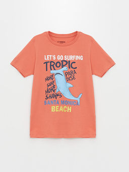 Bisiklet Yaka Bask?l? K?sa Kollu Erkek ?ocuk ?ortlu Pijama Tak?m? - Waikiki фото 2