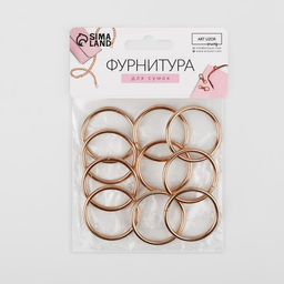 Цена за 2 шт. Кольца для сумок, d = 32 мм, толщина - 3 мм, 10 шт, цвет золотой - Арт узор фото 4