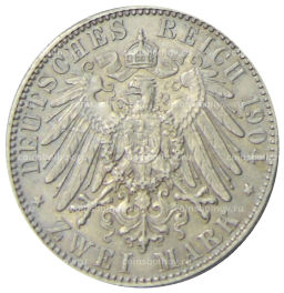 2 марки 1904 года Е Германия (Саксония)