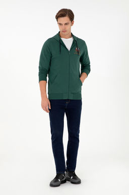 Мужской темно-зеленый вязаный кардиган - U.s. polo assn фото 4