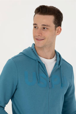 U. S. Polo Assn Мужской вязаный кардиган с капюшоном Petrol - U.s. polo assn фото 9