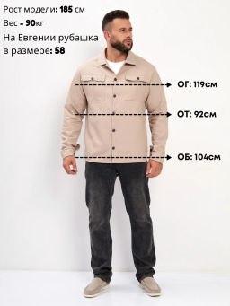 РАСПРОДАЖА_Рубашка мужская_М160/кремовый