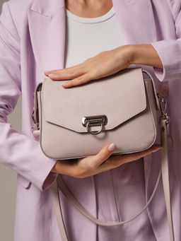 Сумка кожаная через плечо Azaro 3684 розовый дым