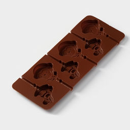 Форма для леденцов Доляна Детство, силикон, 24?9.5 см, 6 ячеек (5?4.6), с палочками, коричневая  фото 5