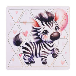 Пазлы малые Зебры 20см х 20см (древесный материал)