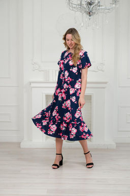 Платье женское из кулирки Кармелита яблоневый цвет - Амадэль фото 6