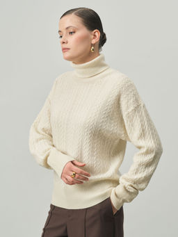 Свитер из кашемира KW051592 кремовый