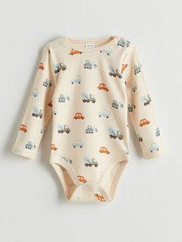 Bisiklet Yaka Bask?l? Erkek Bebek ??t??tl? Bodysuit 2li