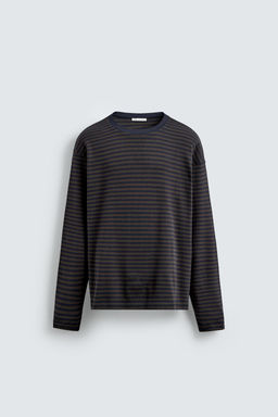 STRIPED T-SHIRT WITH CONTRASTING DETAIL - Zara фото 7