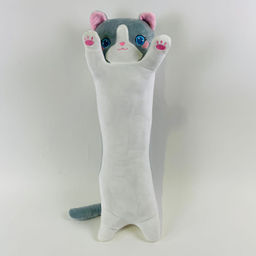 Мягкая игрушка Котик батон голубые глазки длинный 90 см