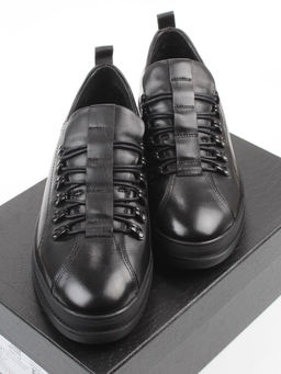 05-1829M-8-959 BLACK Ботинки зимние мужские (натуральная кожа, натуральный мех)