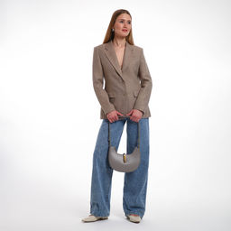 Сумка женская багет TEXTURA на молнии, 24×6×14 см, серая