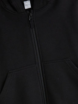 Kap??onlu Erkek ?ocuk Kal?n Fermuarl? Sweatshirt